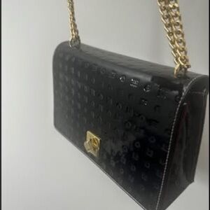 black arcadia bag medium patent leather